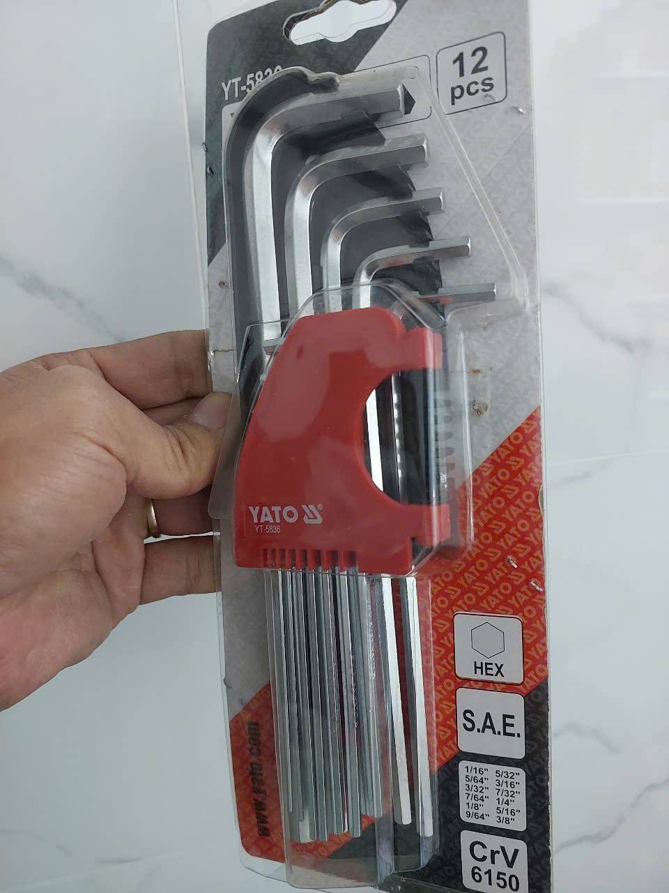 z7371048205912_533d27901a7576e194f545bea3cb25a0 Bộ Lục giác hệ inch cán dài 12 chi tiết Yato YT-5836