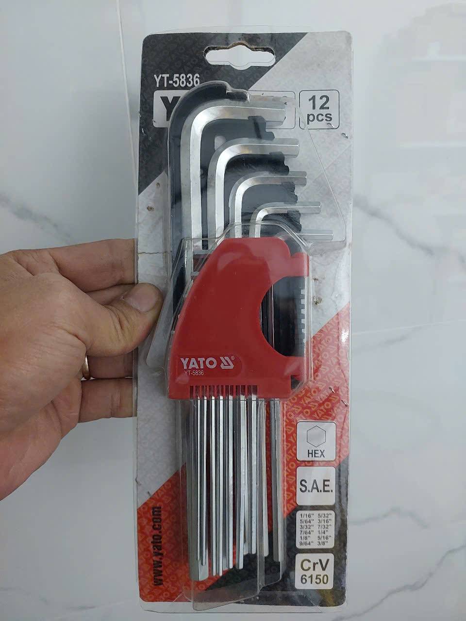Bộ Lục giác hệ inch cán dài 12 chi tiết Yato YT-5836