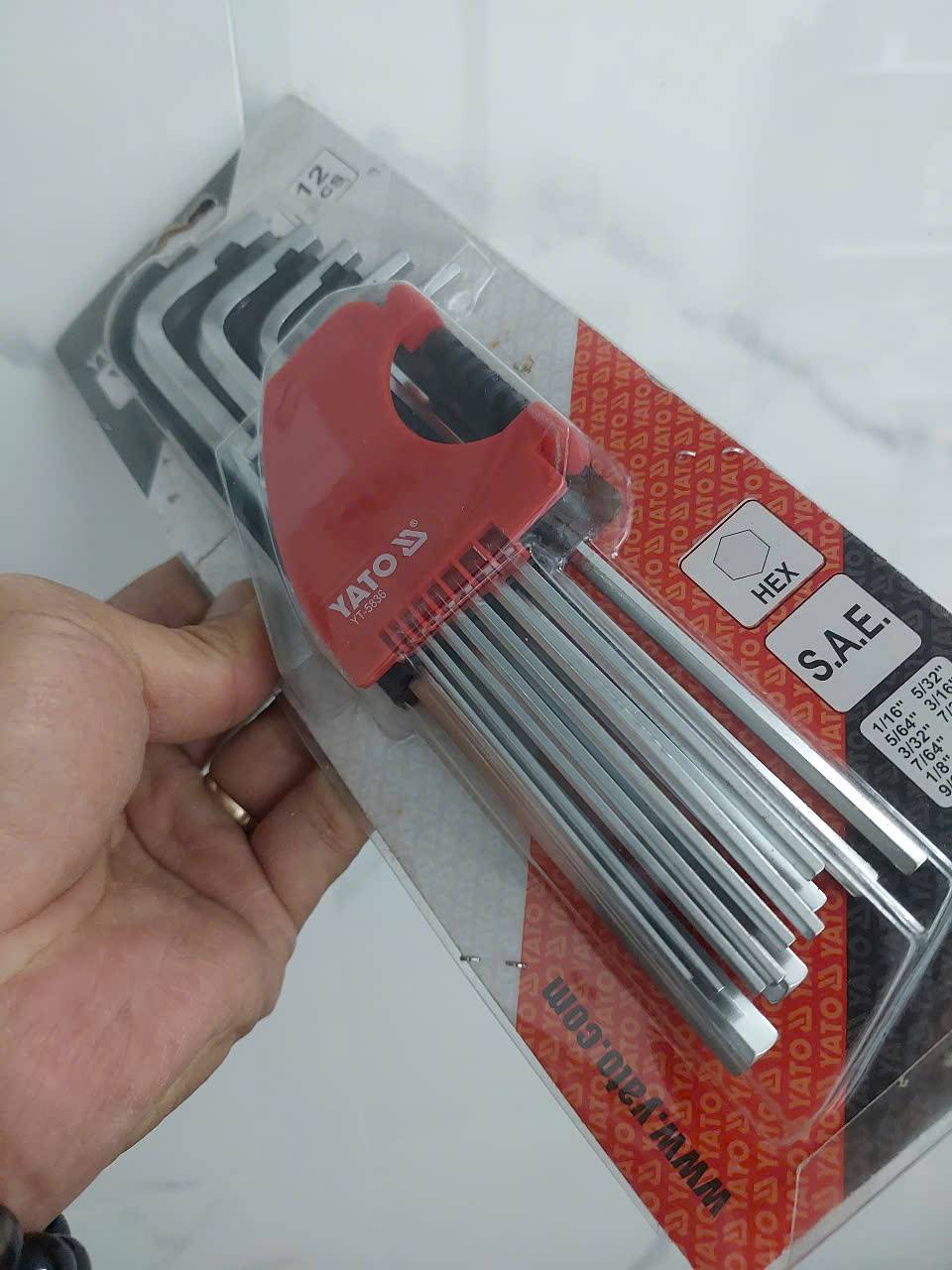 Bộ Lục giác hệ inch cán dài 12 chi tiết Yato YT-5836