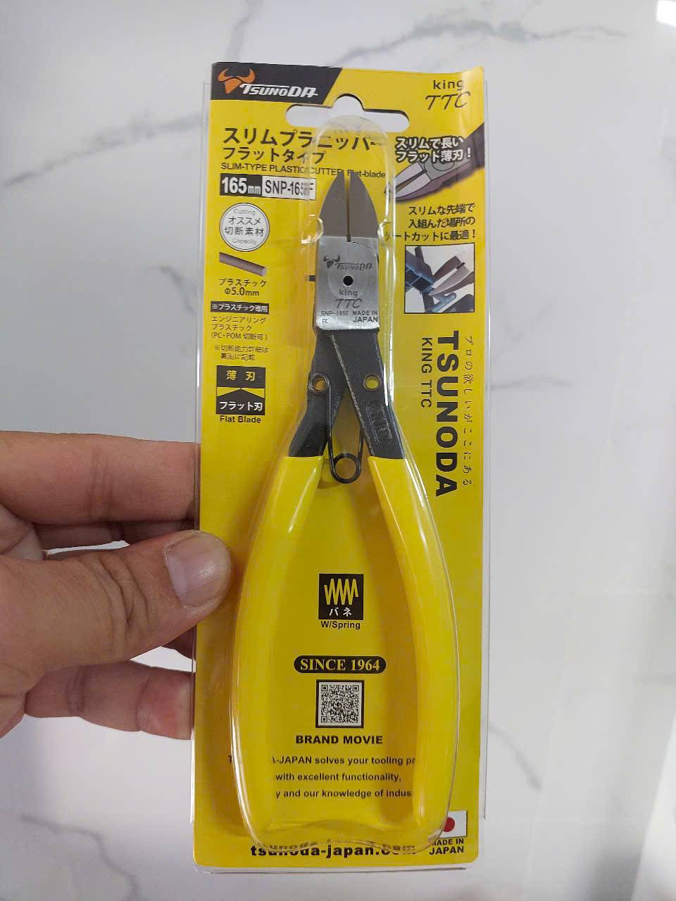 Kìm Cắt Nhựa Mỏng Lưỡi Phẳng 168mm Tsunoda SNP-165F