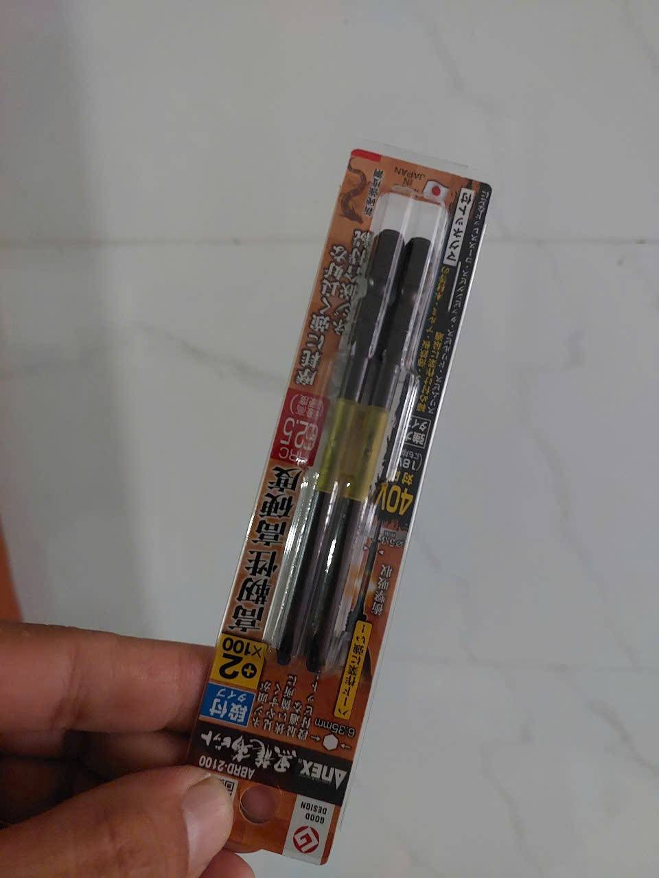 Vỉ 2 Mũi vặn vít 1 đầu có từ tính Anex ABRD-2100