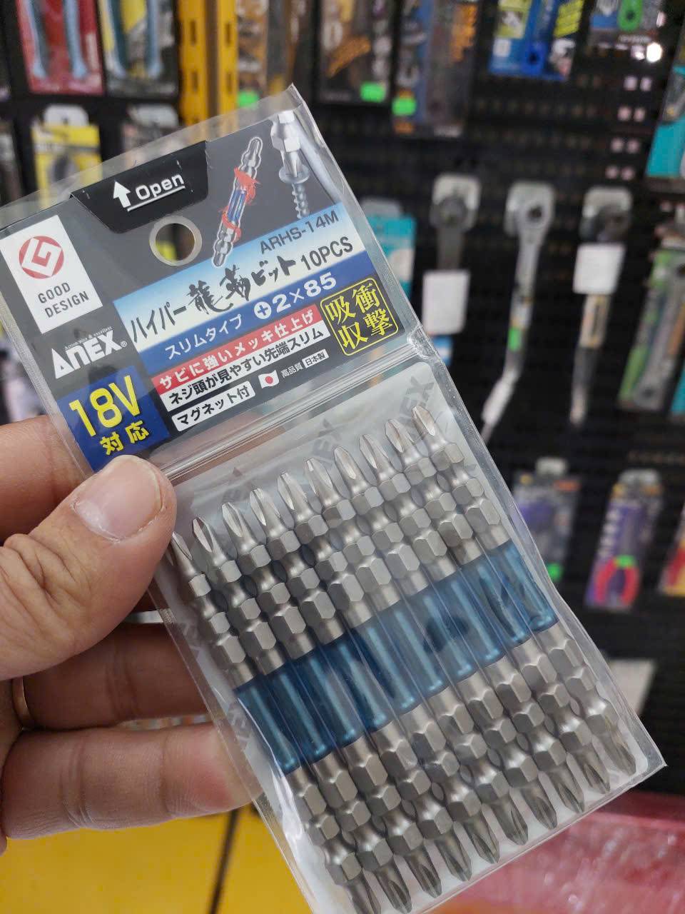 Vỉ 10 mũi vít 2 đầu Anex ARHS-14M+2×85