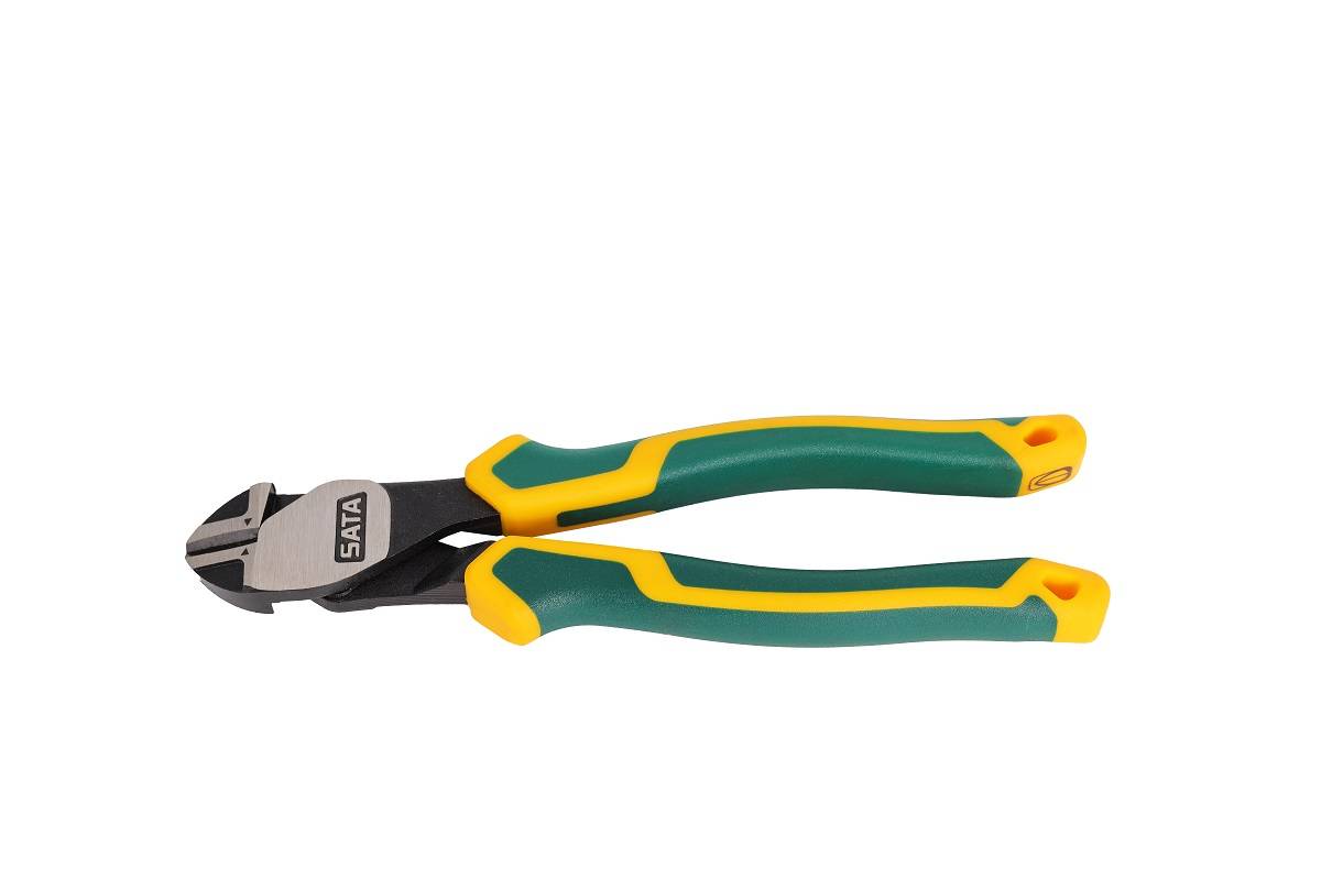 Kìm cắt dây kim loại trợ lực mũi cong 7 inch SATA 70223D