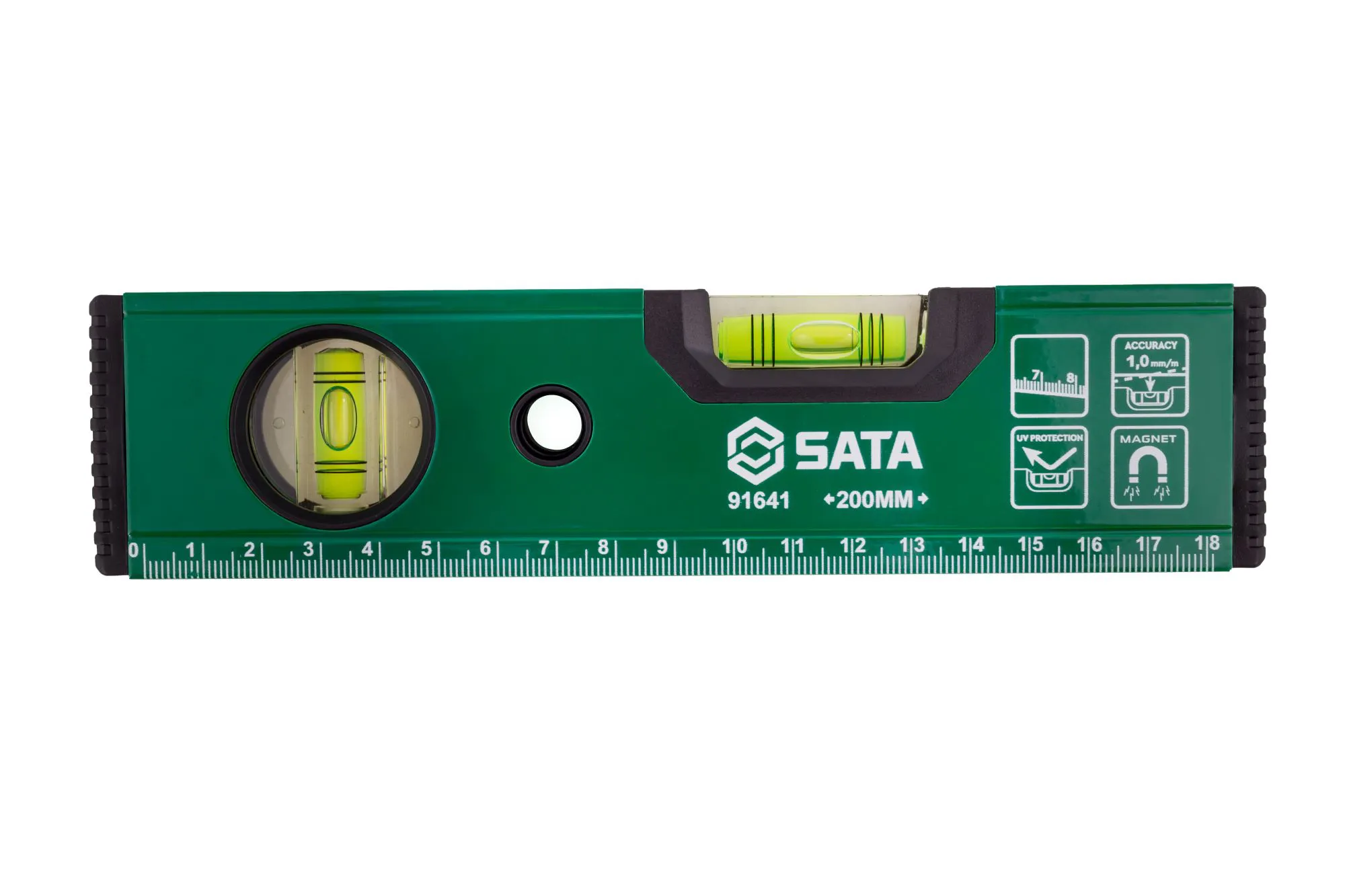 Thước thủy mini 8 inch (200mm) có nam châm SATA 91641