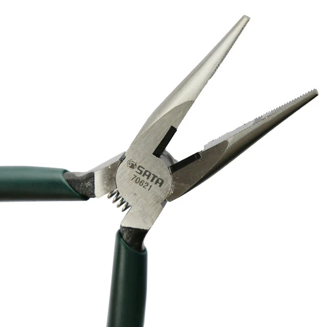 Kìm cắt mũi nhọn có lò xo trợ lực kích thước 5 inch (125mm) SATA 70621