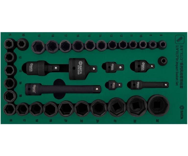 Bộ khay đầu tuýp đen chịu lực (impact socket) gồm 36 chi tiết SATA 09914