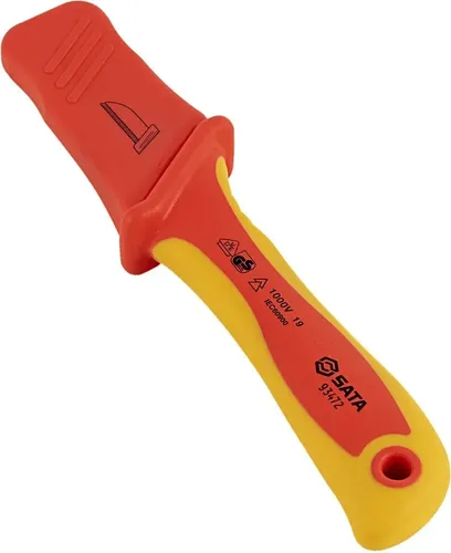 Dao rọc cáp lưỡi thẳng cách điện 1000V (VDE) chuyên dụng SATA 93472