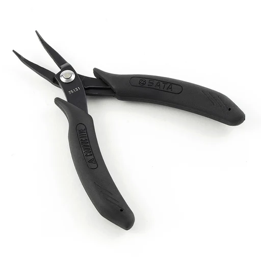 Kìm điện tử chống tĩnh điện (ESD) mũi nhọn cong kích thước 5 inch SATA 75131
