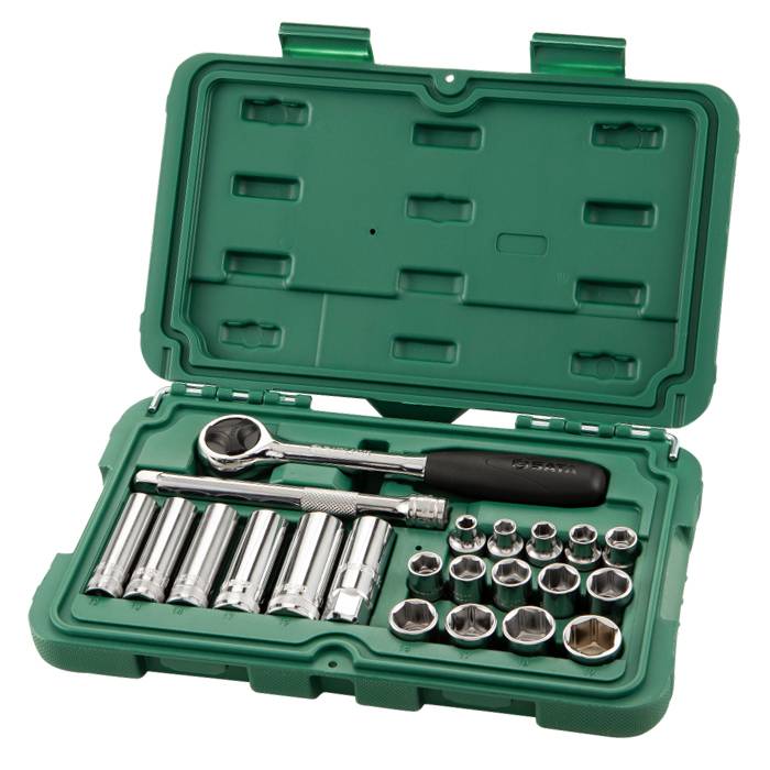Bộ đầu tuýp lục giác 6 cạnh hệ mét cốt 3/8 inch gồm 21 chi tiết SATA 09524