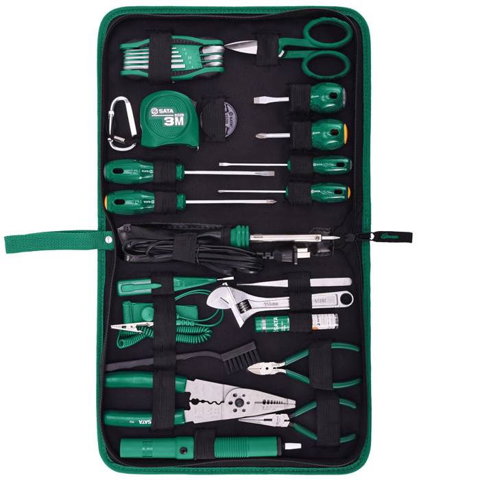 Bộ dụng cụ sửa chữa điện và điện tử đa năng gồm 28 chi tiết SATA 03760