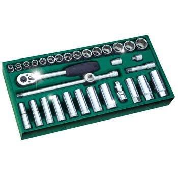 Bộ khay đầu tuýp 33 chi tiết cốt 3/8 inch (hệ mét) SATA 09902