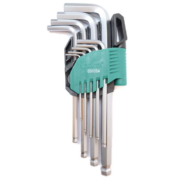 Bộ lục giác đầu bi kiểu dài gồm 9 chi tiết hệ mét SATA 09105A