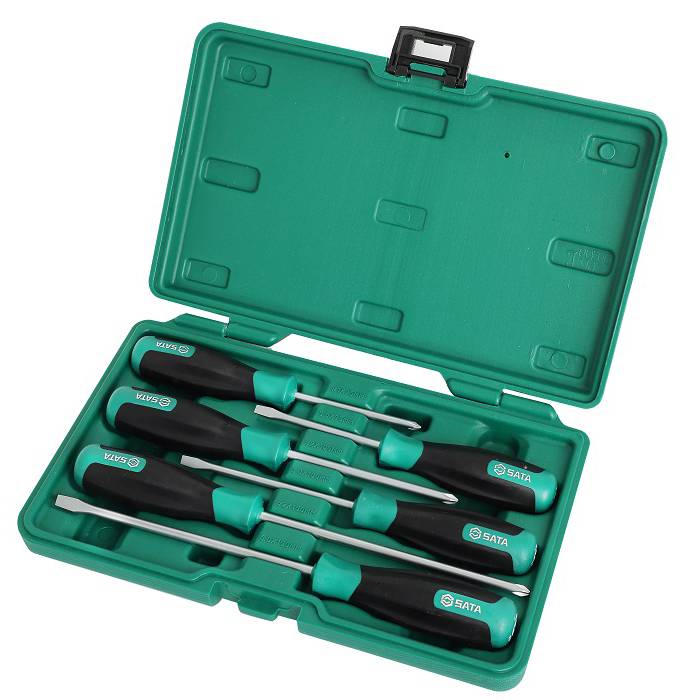 Bộ tua vít dẹp và bake dòng T gồm 6 chi tiết cao cấp SATA 09309