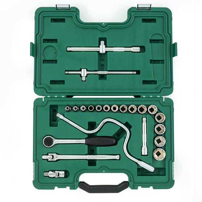 Bộ đầu tuýp (đầu khẩu) 22 chi tiết hệ inch, sử dụng đầu cốt chuẩn 1/2 inch SATA 09088