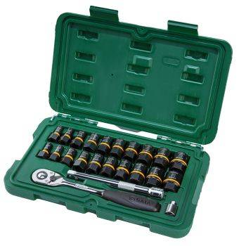 Bộ đầu tuýp tháo ốc hư hỏng 23 chi tiết (hệ 1/4″ và 3/8″) cao cấp SATA 09138