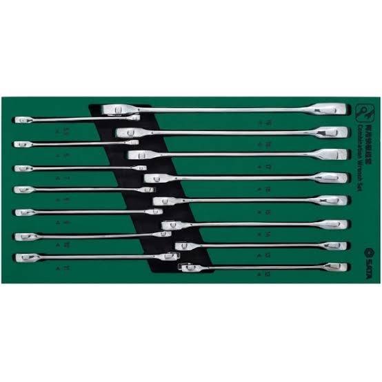 Bộ khay cờ lê vòng miệng tự động gồm 19 chi tiết SATA 09908