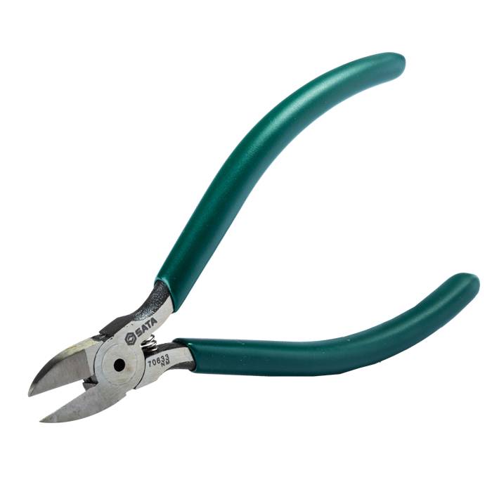 Kìm cắt linh kiện điện tử lưỡi phẳng có lò xo (kích thước 5 inch / 125mm) SATA 70633