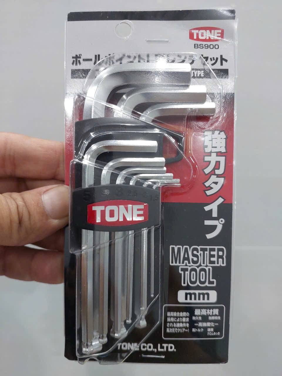 Bộ lục giác đầu bi chữ L gồm 9 chi tiết cao cấp TONE BS900