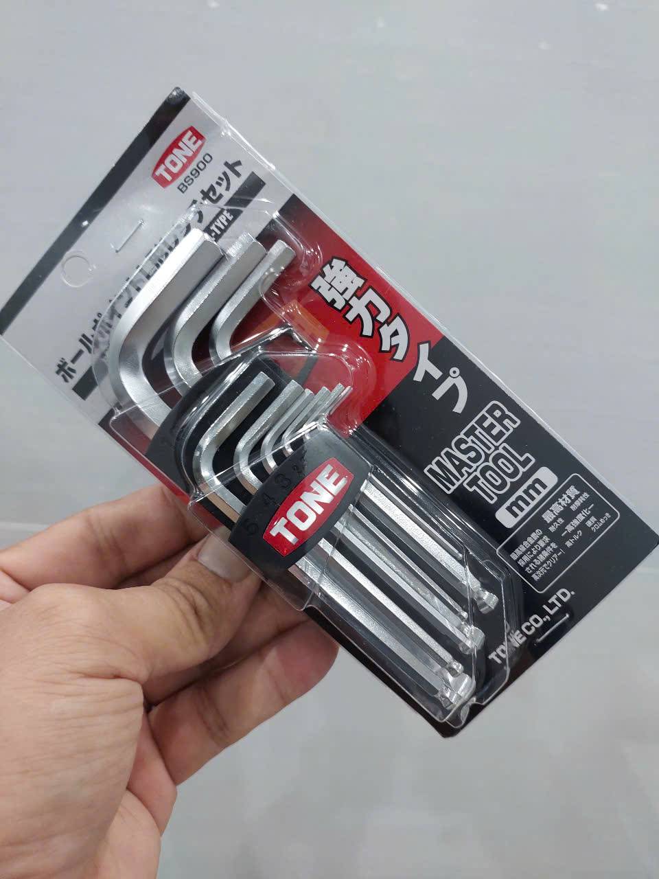 Bộ lục giác đầu bi chữ L gồm 9 chi tiết cao cấp TONE BS900