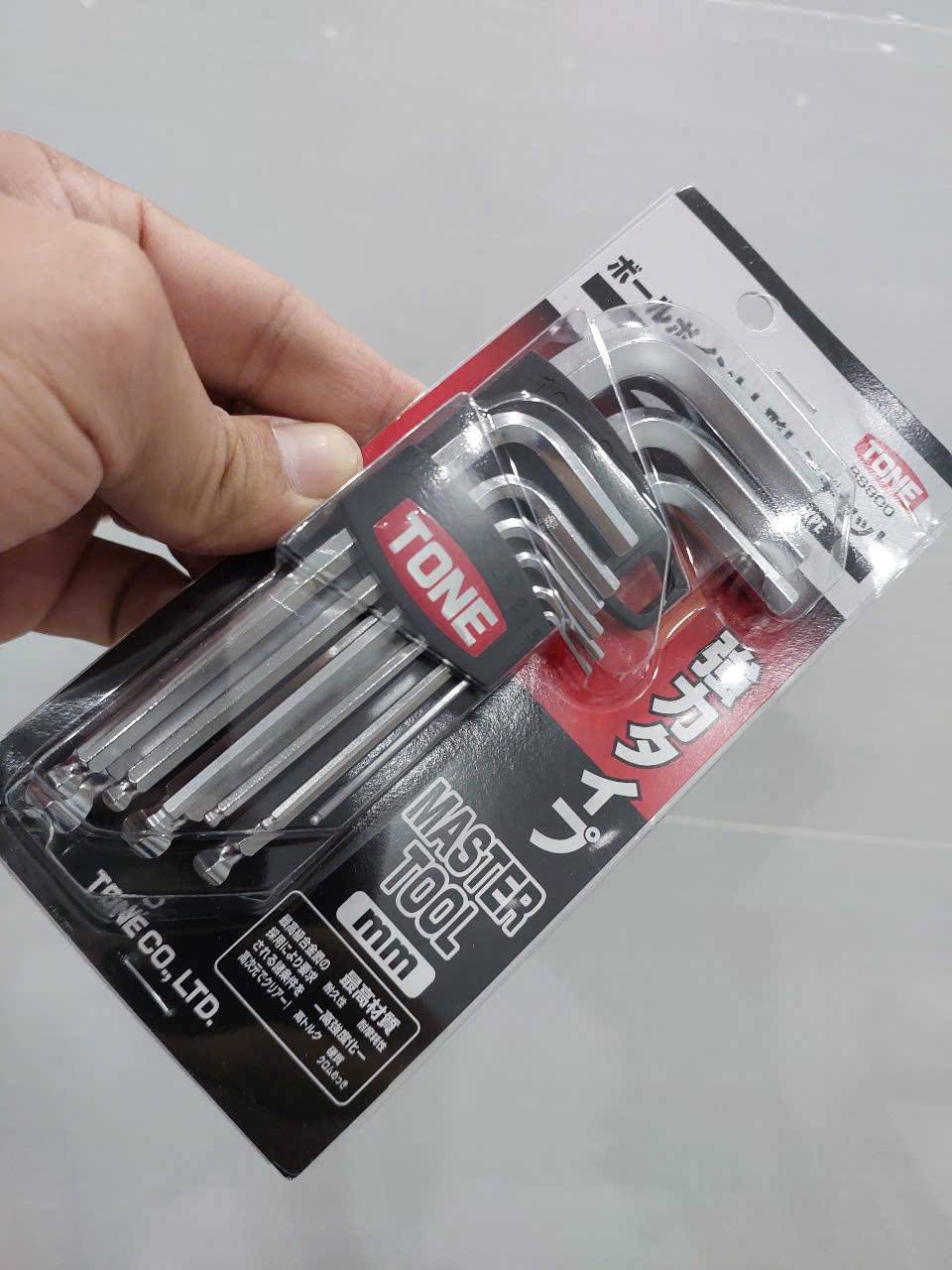 Bộ lục giác đầu bi chữ L gồm 9 chi tiết cao cấp TONE BS900