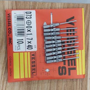 Bộ 10 mũi vặn vít chính xác (screwdriver bit) chính hãng VESSEL D73+0x1.7×40