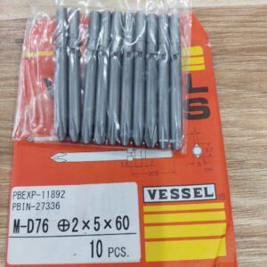 Bộ 10 mũi vặn vít chính xác (Precision Bit) cao cấp VESSEL M-D76 +2x5x60
