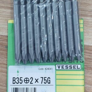 Bộ 10 mũi bắt vít công nghiệp một đầu (Industrial Bit) chất lượng cao VESSEL B35+2x75G