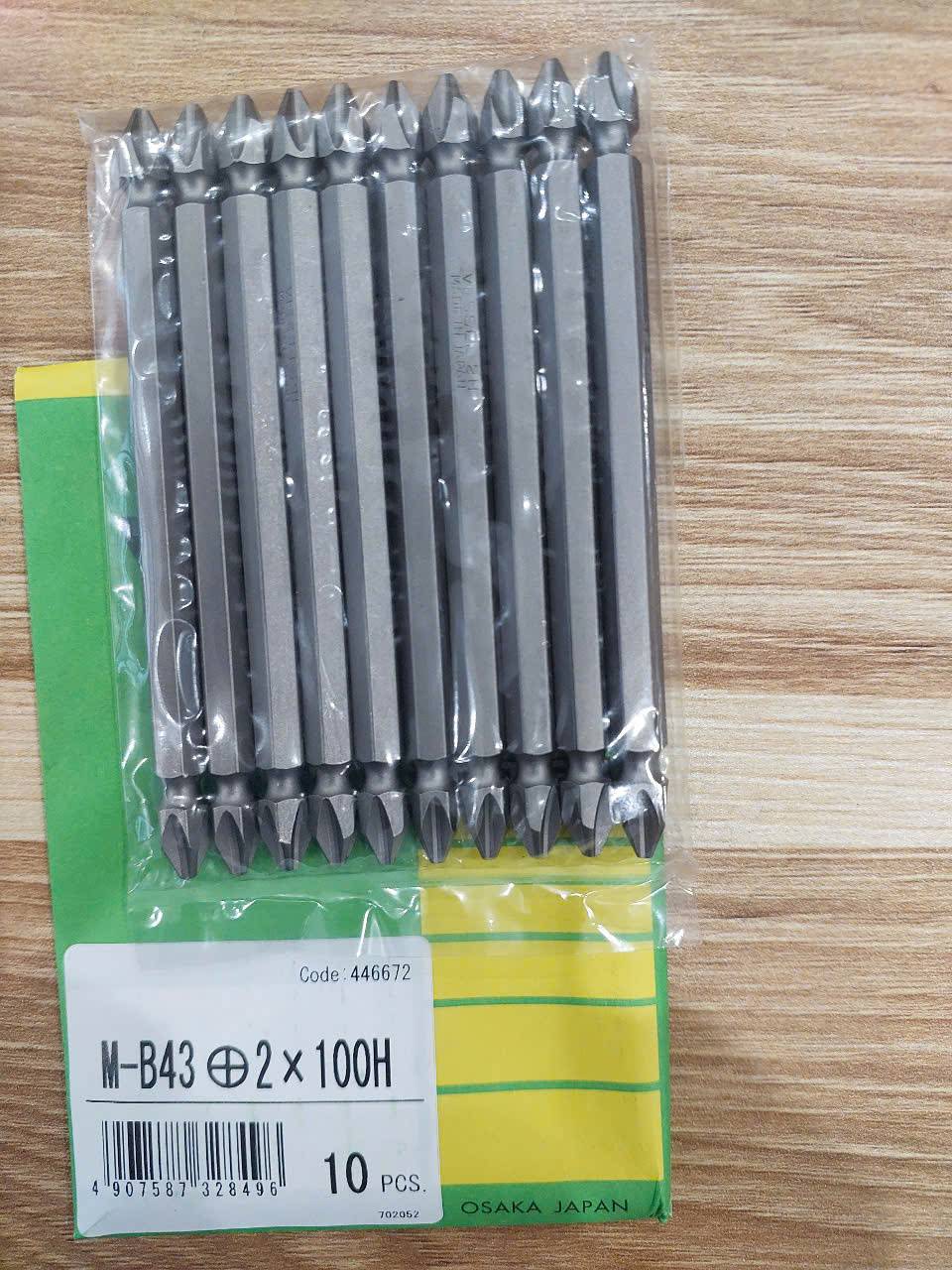 Bộ 10 mũi bắn vít hai đầu có từ tính cao cấp VESSEL M-B43 +2x100H