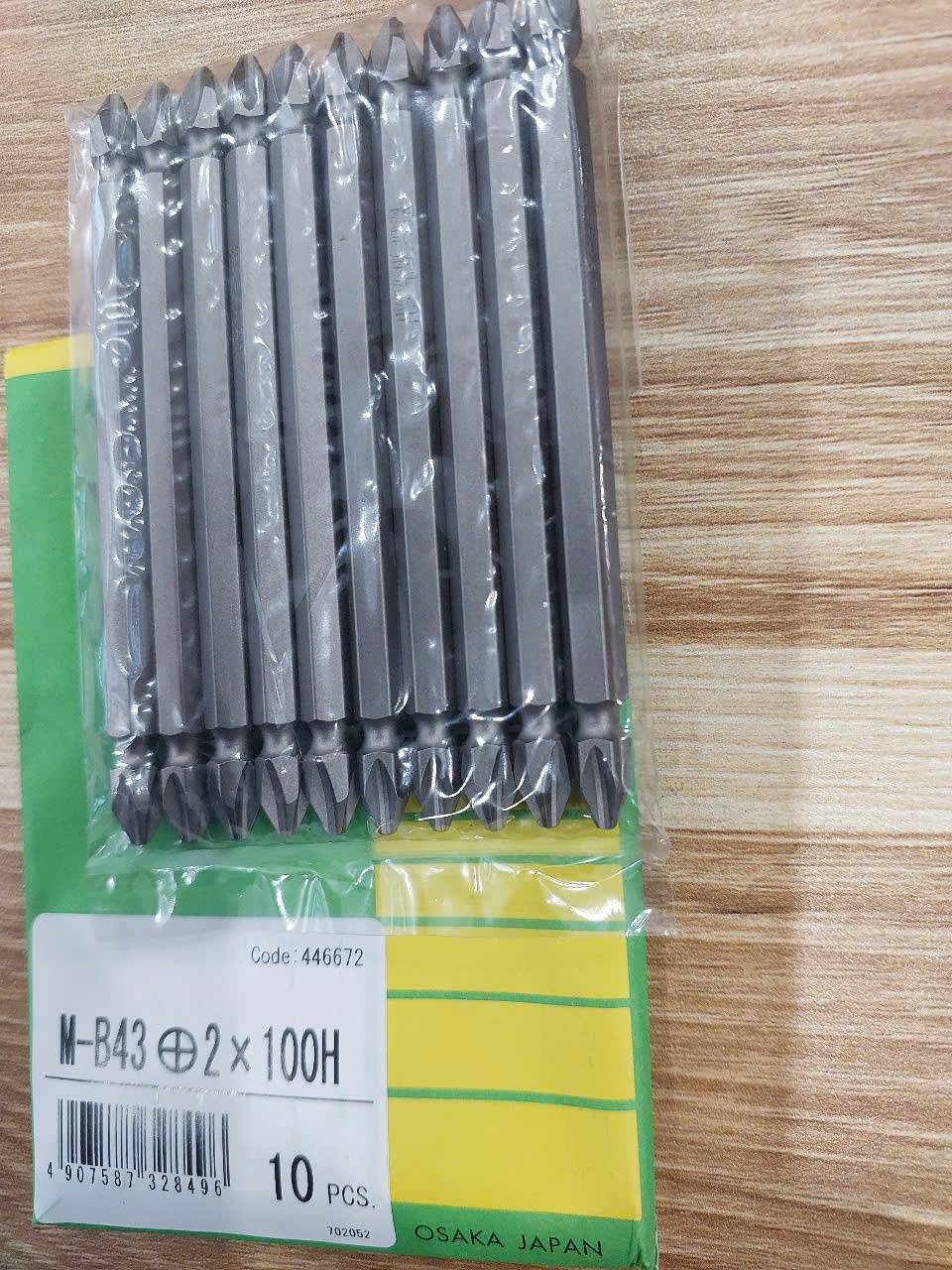 Bộ 10 mũi bắn vít hai đầu có từ tính cao cấp VESSEL M-B43 +2x100H