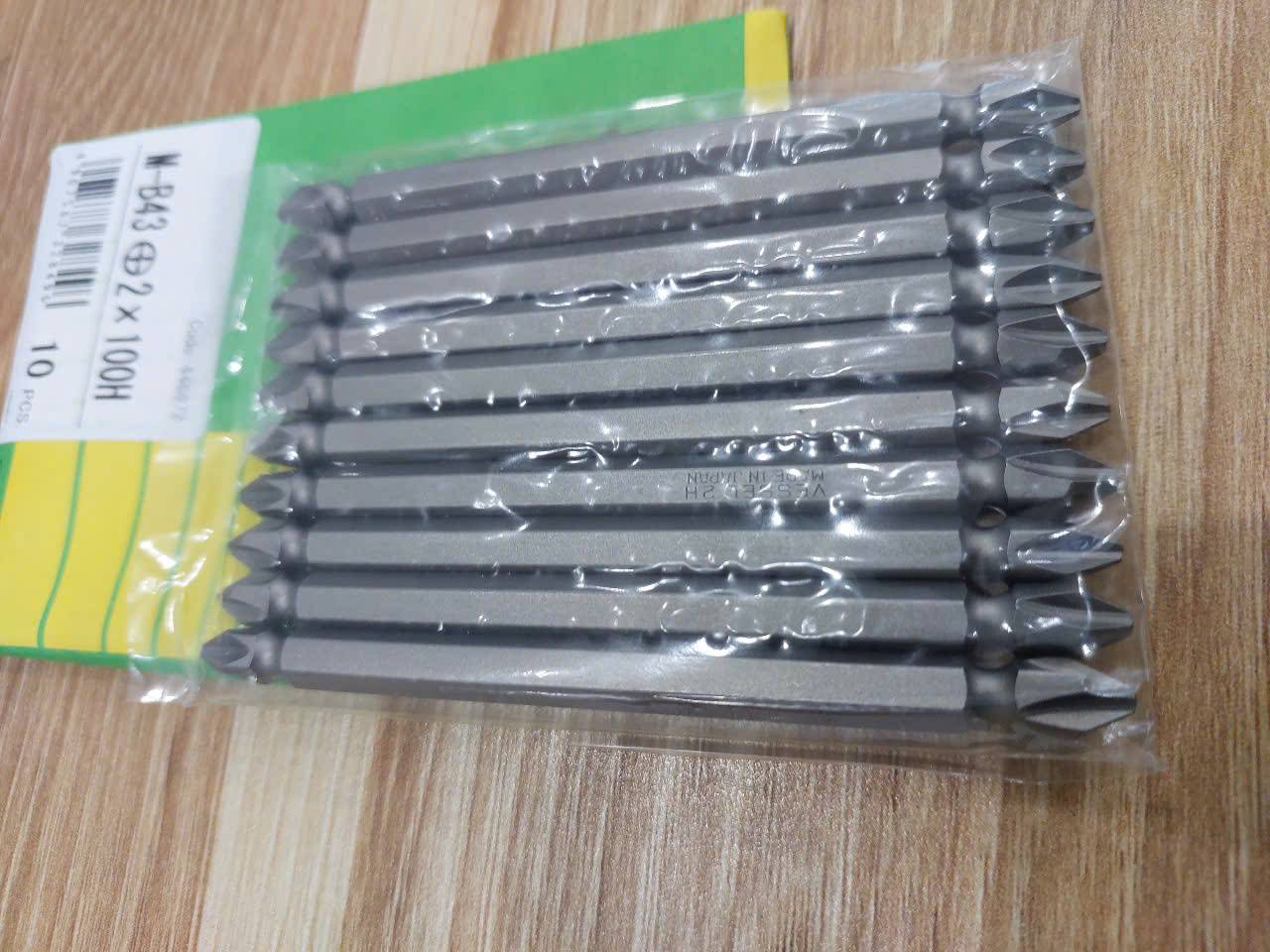 1790502741910_2154461912575766586_g3058378118654709933_d5367e92c6c5f1945ce17bfd79cebd62 Bộ 10 mũi bắn vít hai đầu có từ tính cao cấp VESSEL M-B43 +2x100H