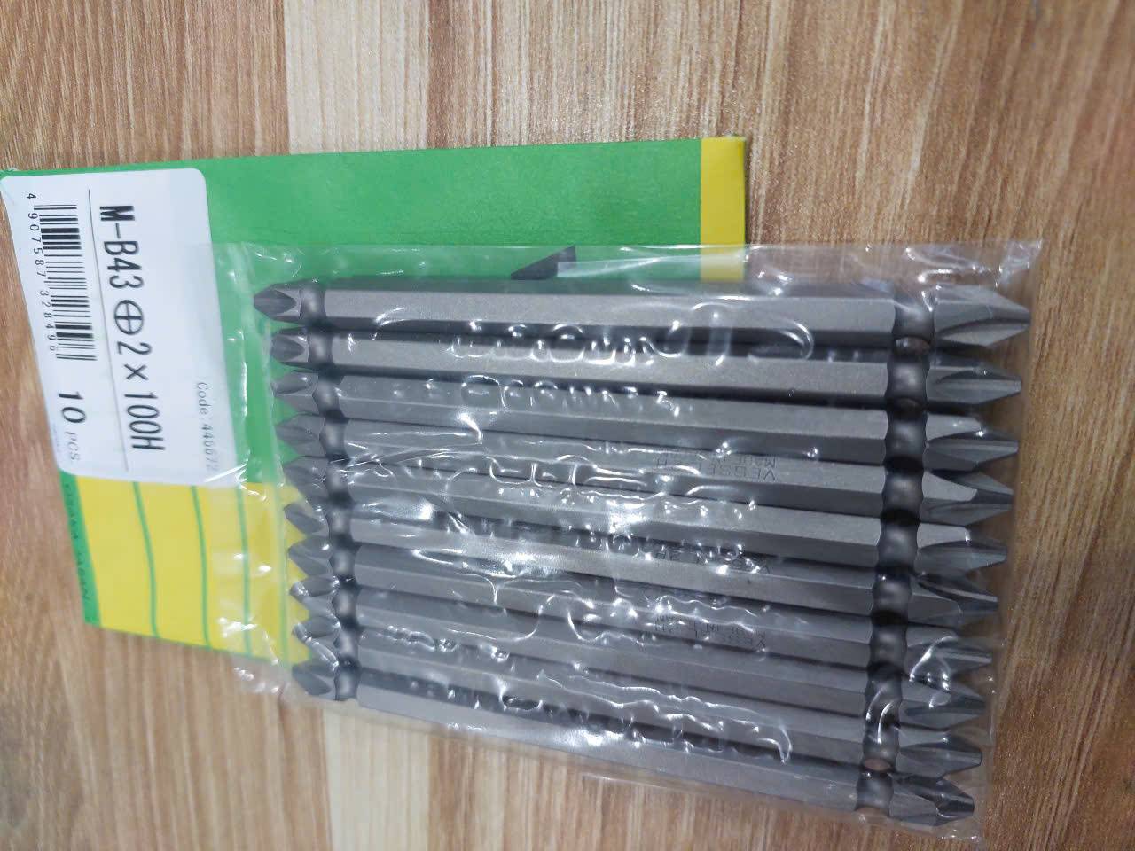 Bộ 10 mũi bắn vít hai đầu có từ tính cao cấp VESSEL M-B43 +2x100H