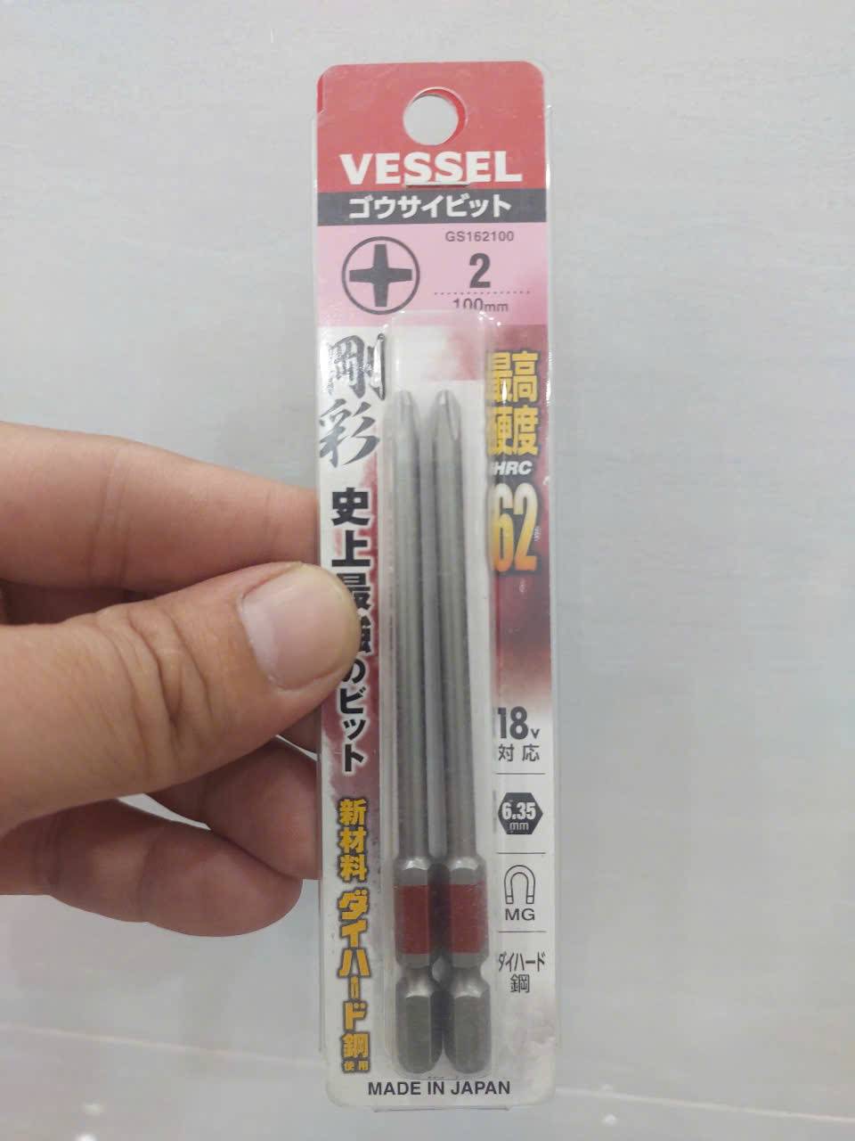 Vỉ 2 mũi vít 4 cạnh (Phillips) dòng GO-SAI cao cấp VESSEL GS162100