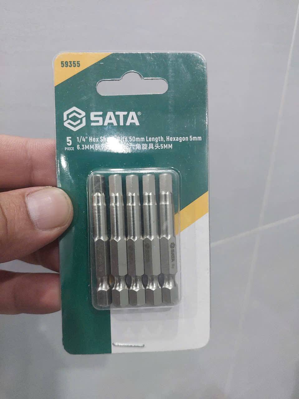 Bộ 5 mũi vít đầu lục giác H5 (5mm) SATA 59355