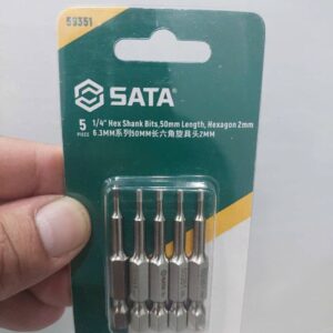 Bộ 5 mũi vặn vít đầu lục giác (Hex) kích thước 2.0mm x 50mm SATA 59351