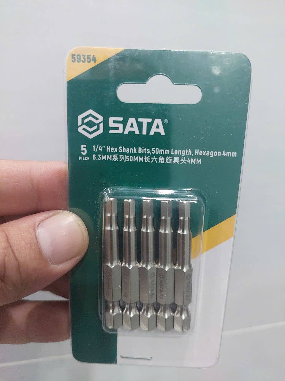 Bộ 5 mũi vít đầu lục giác kích thước 4mm SATA 59354