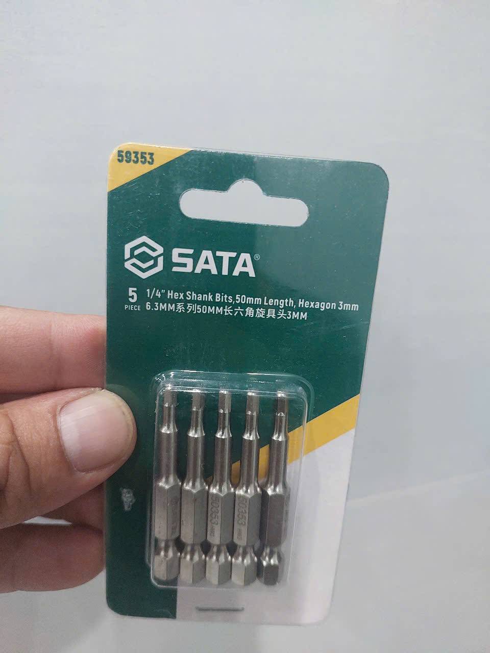 Bộ 5 mũi vít đầu lục giác 3mm x 50mm chính hãng SATA 59353