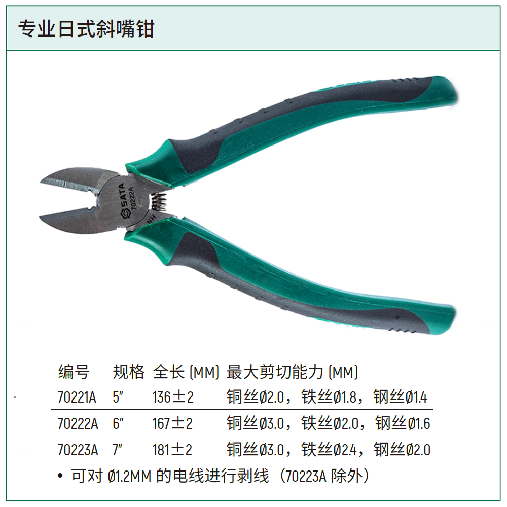 Kìm cắt chéo kiểu Nhật kích thước 6 inch (150mm) SATA 70222A