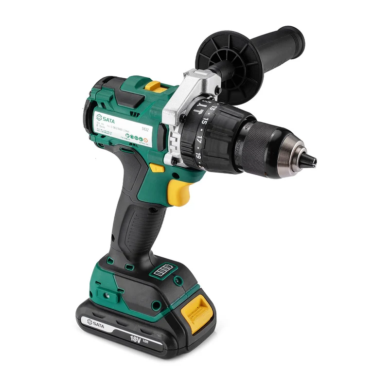 Máy khoan động lực và vặn vít dùng pin 18V không chổi than SATA 51012