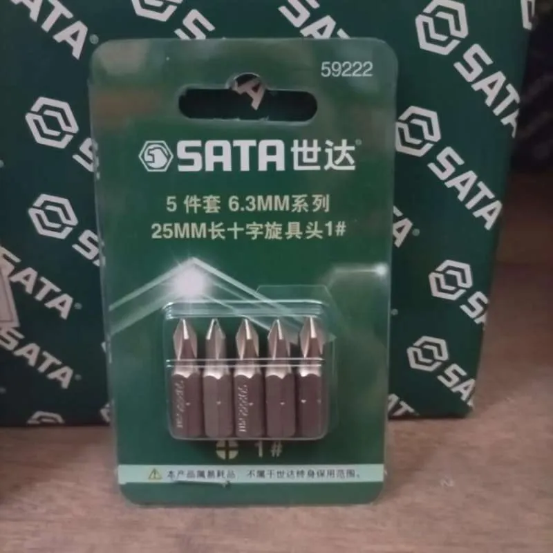 Bộ 5 mũi vặn vít đầu bake (Phillips) cỡ #1 x 25 mm SATA 59222