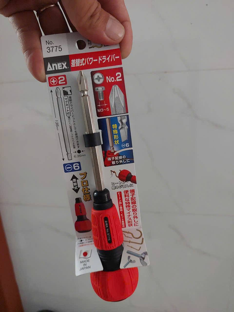 Tô vít 2 đầu ANEX NO.3775 (+2/-6) (Japan)