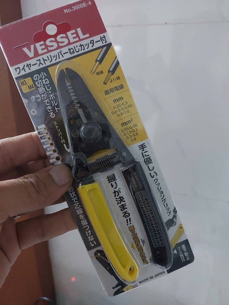 Kìm tuốt và cắt dây điện chính xác cao VESSEL 3500E-4