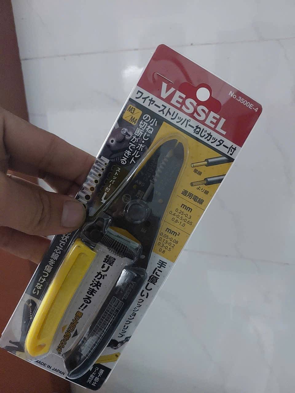 Kìm tuốt và cắt dây điện chính xác cao VESSEL 3500E-4