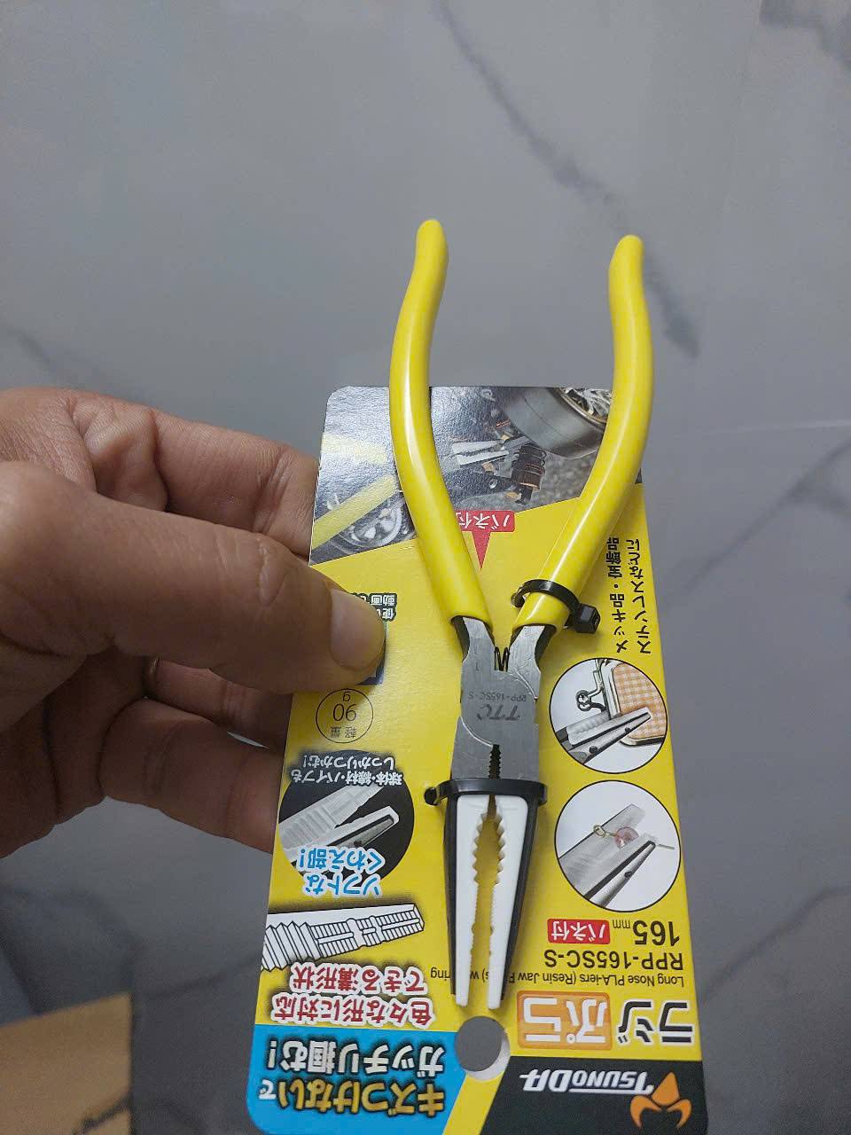Kìm mỏ nhọn hàm nhựa chống trầy Tsunoda RPP-165SC-S