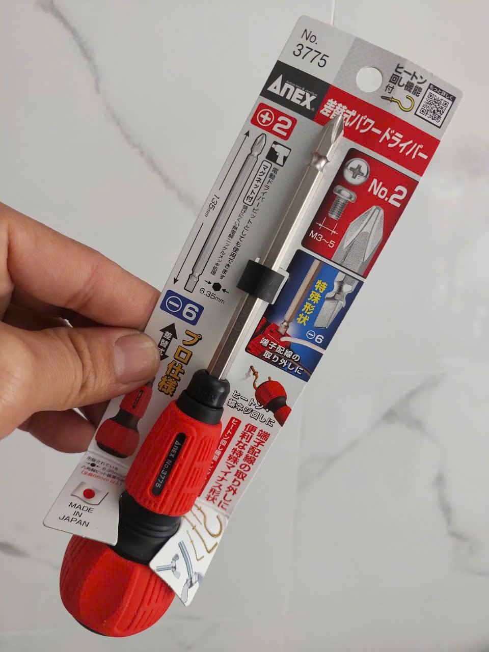 Tô vít 2 đầu ANEX NO.3775 (+2/-6) (Japan)
