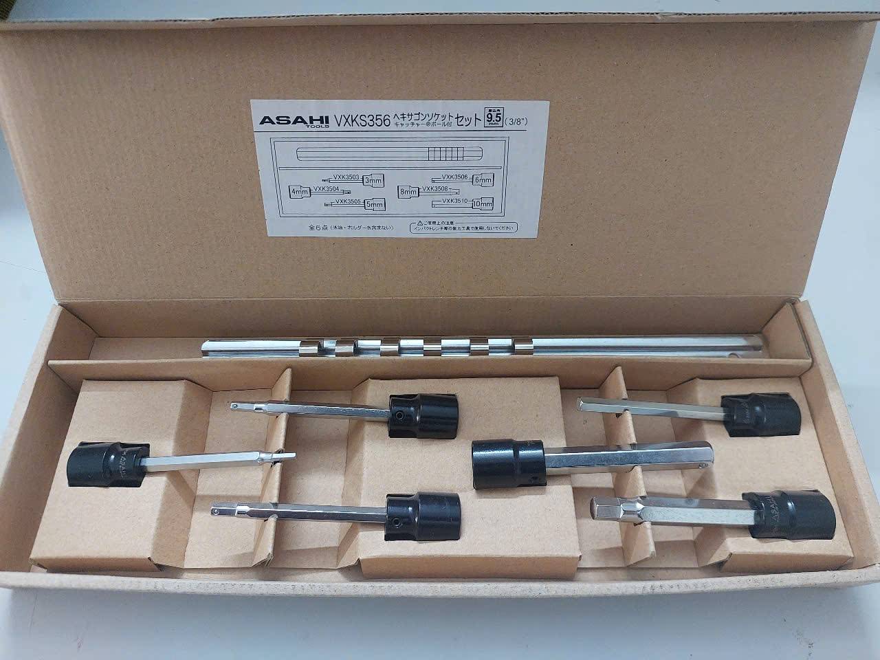 Bộ đầu tuýp lục giác loại dài cao cấp gồm 6 chi tiết ASAHI VXKS356