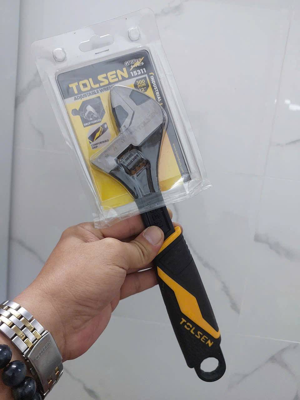 Mỏ lết công nghiệp cán nhựa đen cỡ lớn 12 inch (300mm) Tolsen 15311