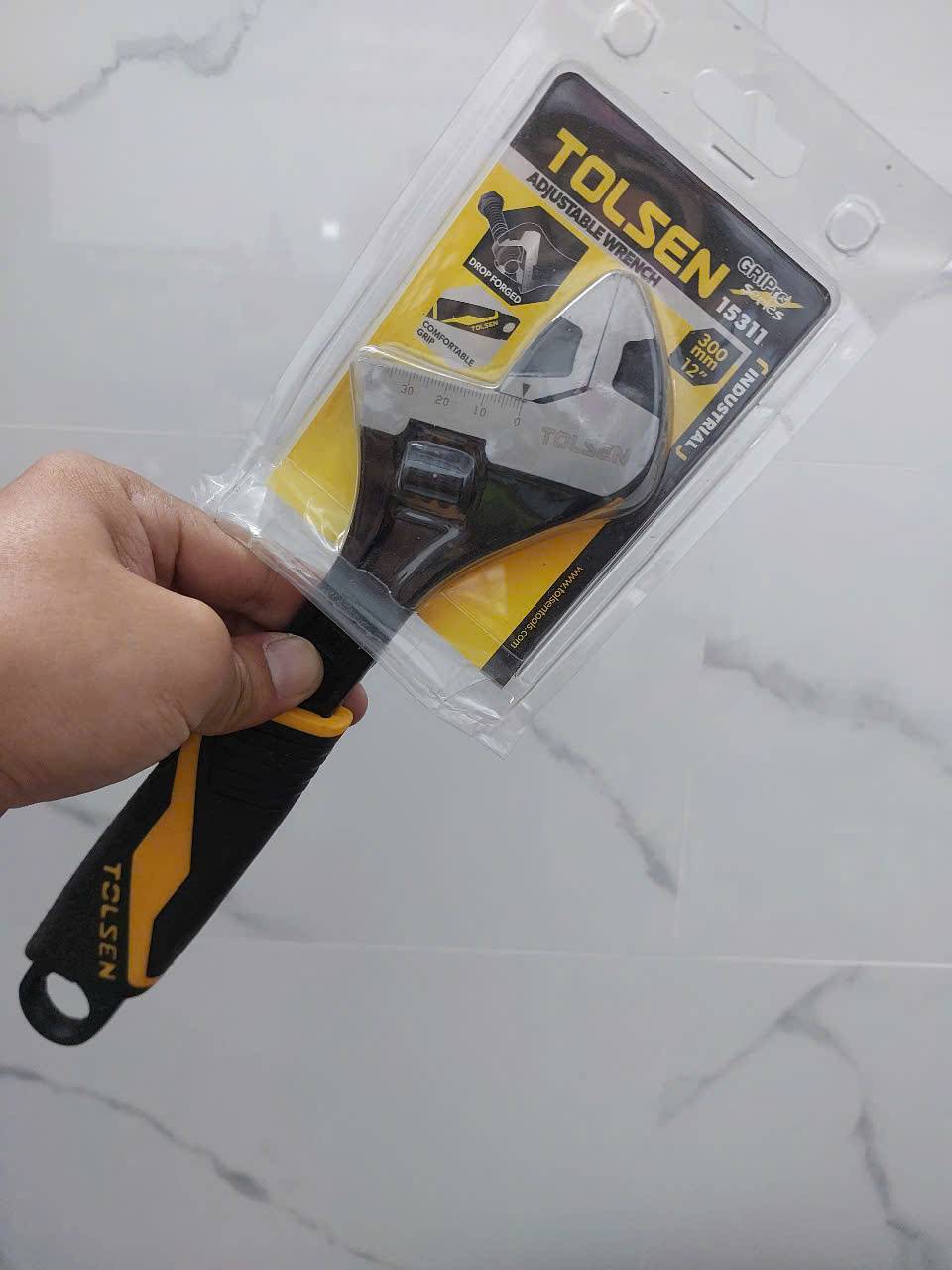 Mỏ lết công nghiệp cán nhựa đen cỡ lớn 12 inch (300mm) Tolsen 15311