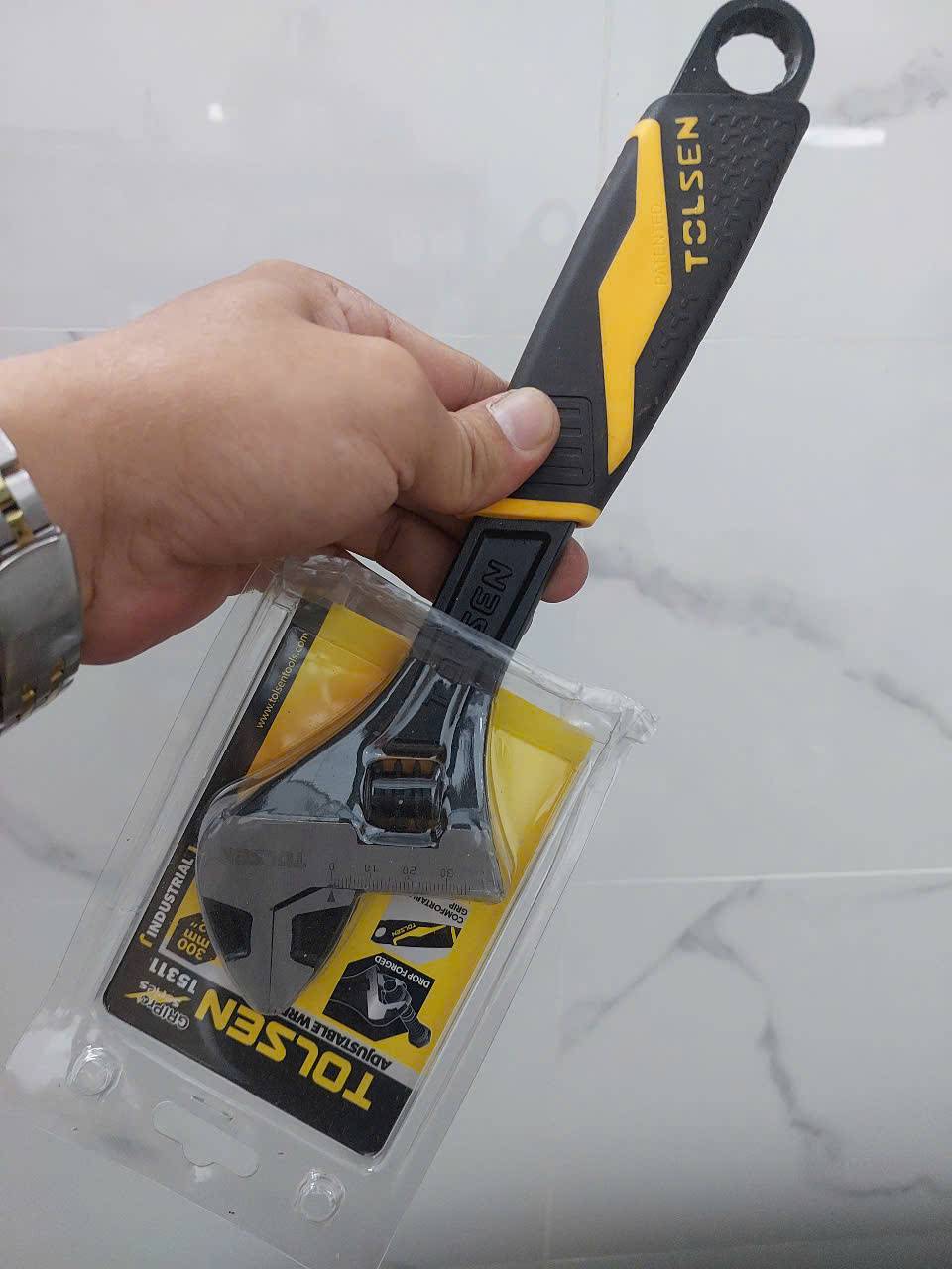 Mỏ lết công nghiệp cán nhựa đen cỡ lớn 12 inch (300mm) Tolsen 15311