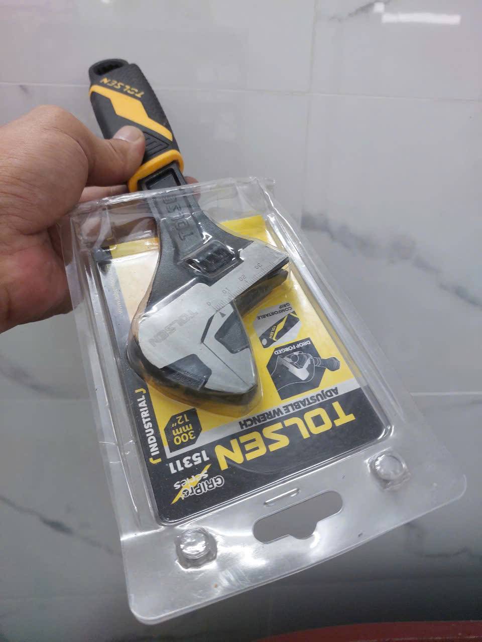 Mỏ lết công nghiệp cán nhựa đen cỡ lớn 12 inch (300mm) Tolsen 15311
