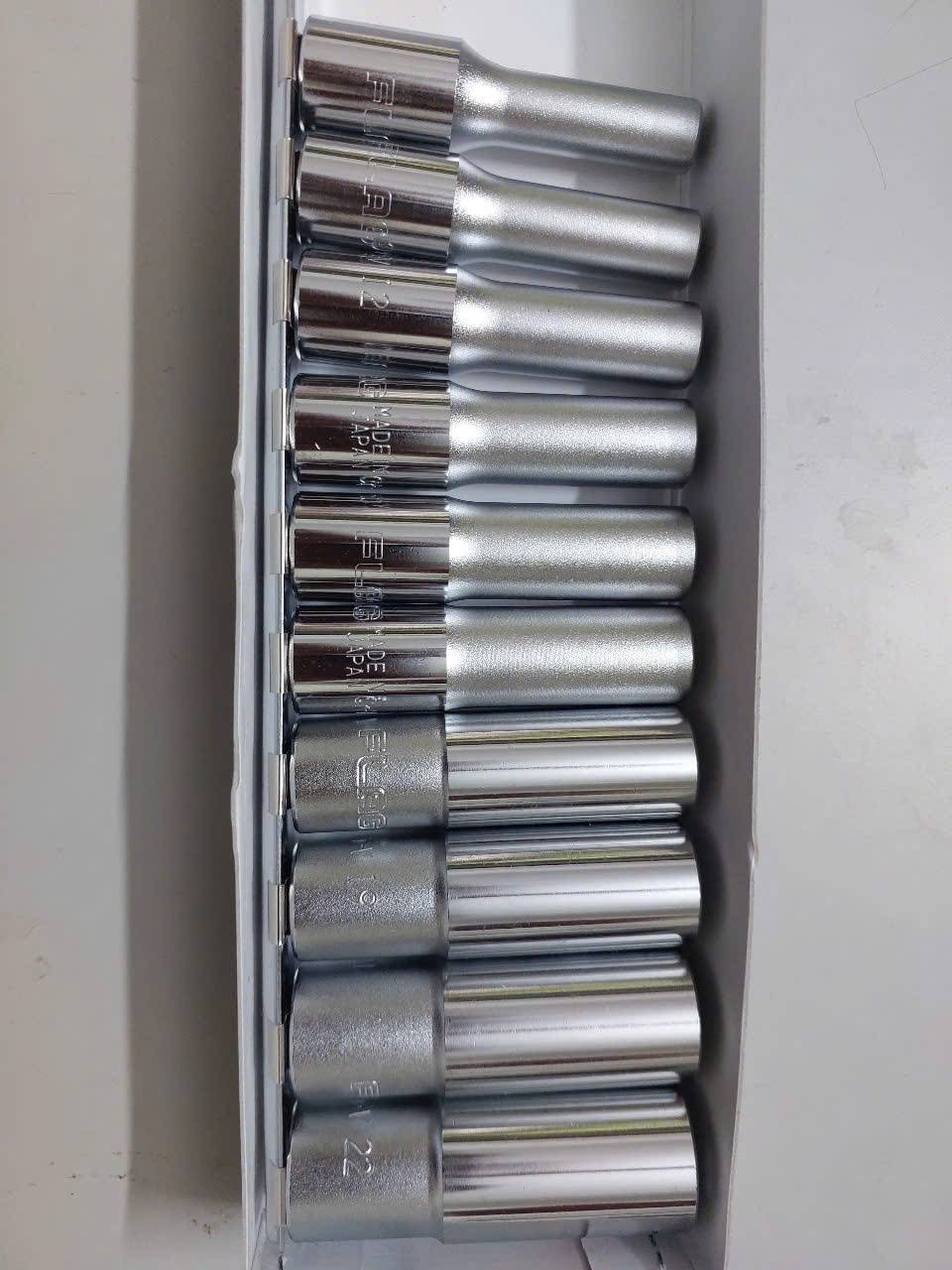 Bộ đầu khẩu 6 cạnh cỡ 1/2″ dáng dài gồm 10 chi tiết FLAG RSD4-10